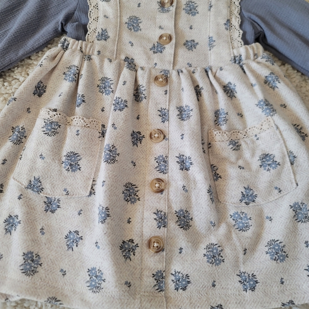 Nicole Miller Baby Girl Floral Dress/Onesie (9-12 Months) - Picture 5 of 9